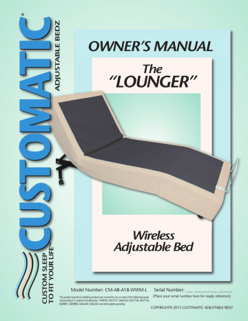 The Lounger Adjustable Bed Owner`s Manual | Manualzz