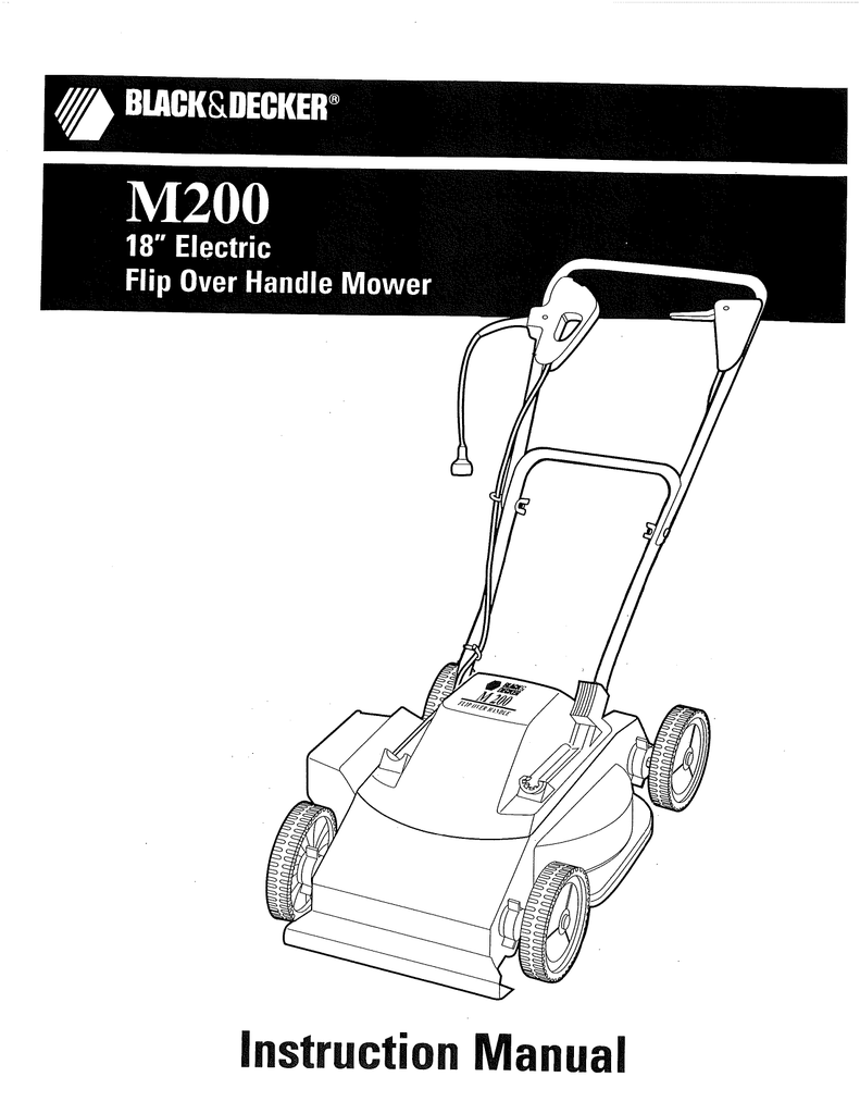 Black Decker M200 BDK Flip over handle mo Instruction manual