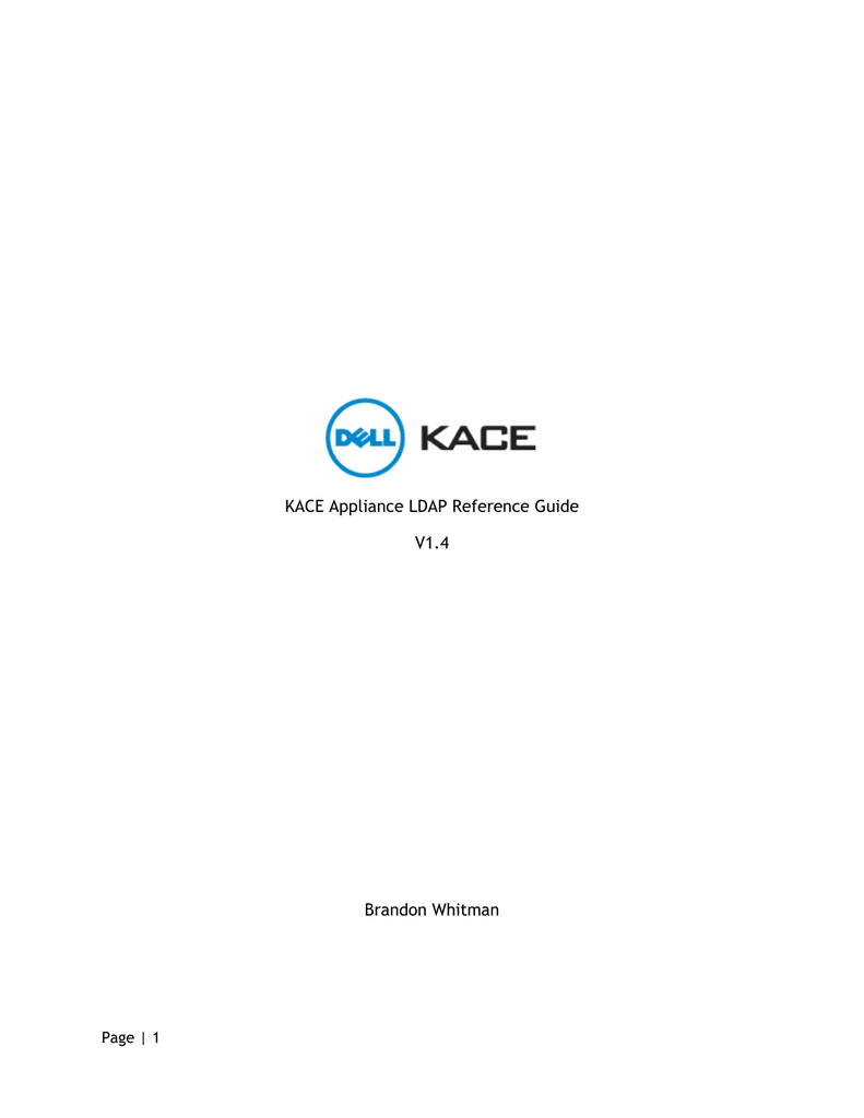 KACE Appliance LDAP Reference Guide V1 Manualzz
