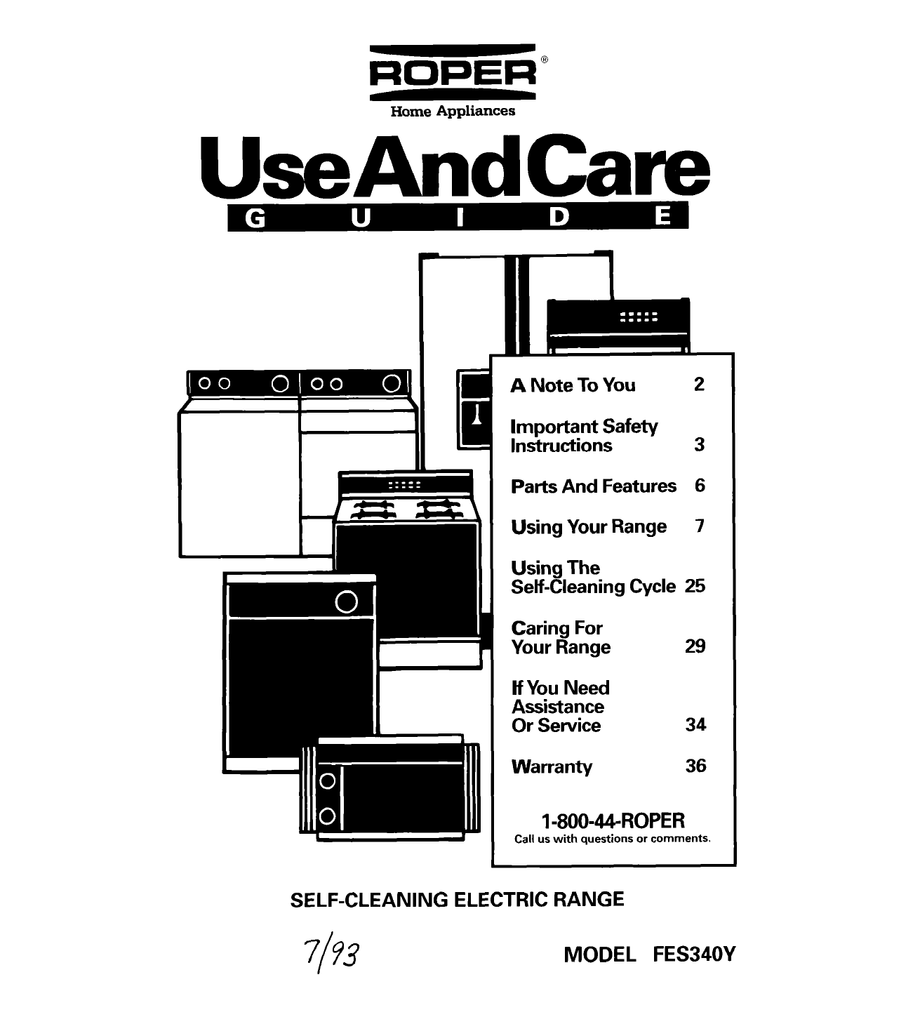 Roper Range/Stove/Oven Repair Manual Manualzz