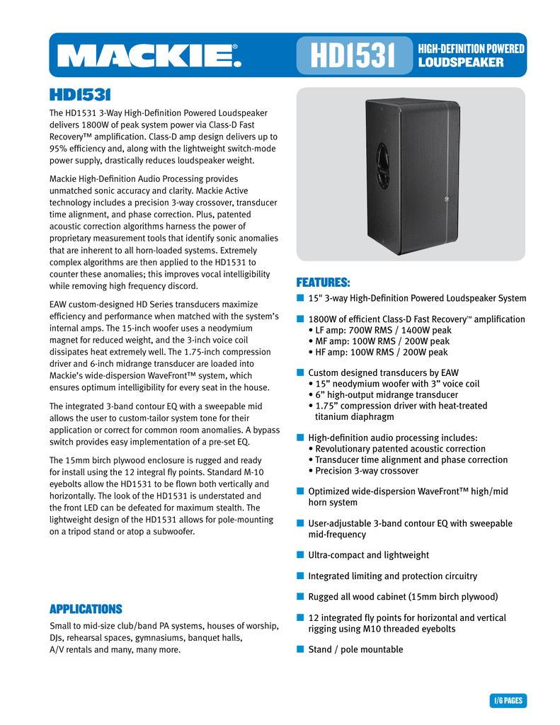 HD1801 - Mackie - Composants Electroniques