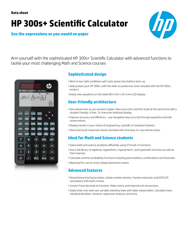 HP 300s+ Scientific Calculator