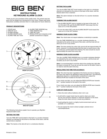 Wx10605 Westclox Big Ben Alarm Clock, How To Set A Westclox Alarm Clock