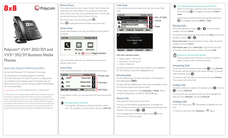 Polycom® VVX® 300/301 and VVX® 310/311 - Support | Manualzz