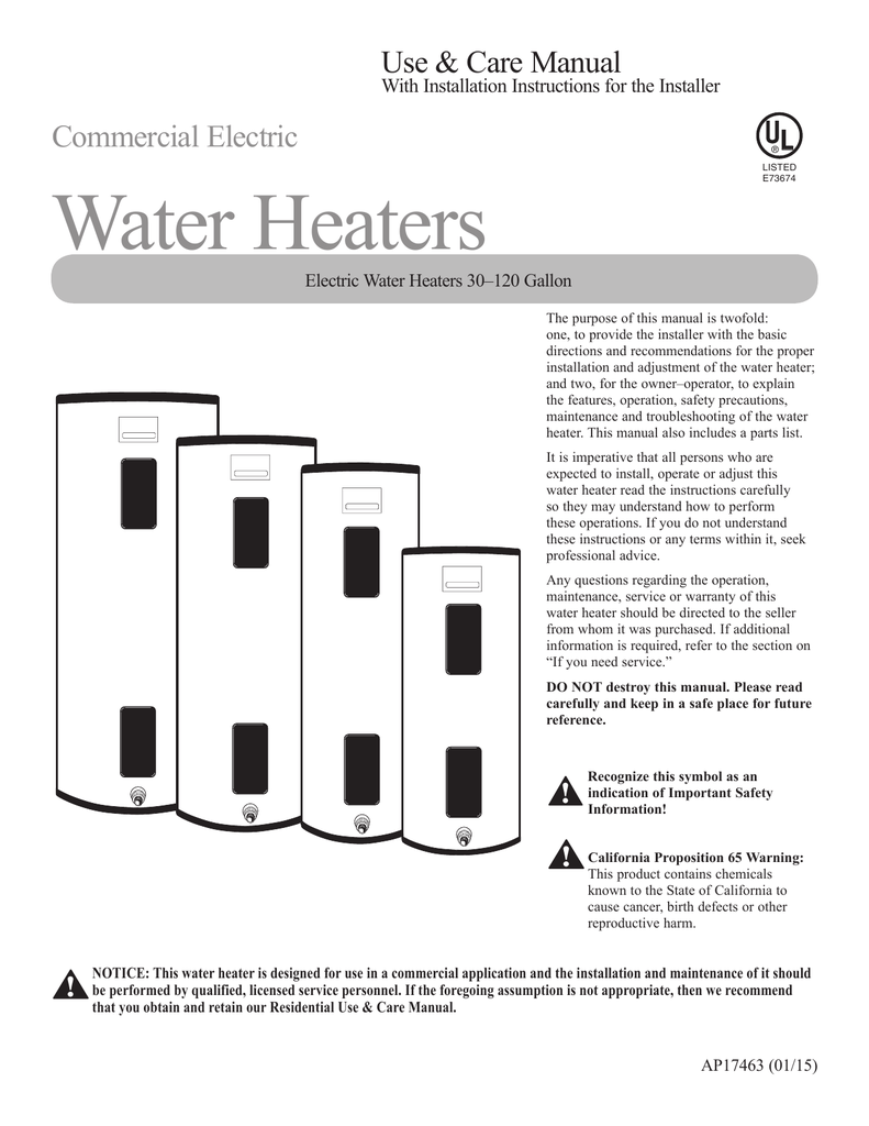 Rheem ELD80-C 208V 12kW Sim Light Duty 80 Gal. Tall 208-Volt 12kW 3-Phase  Simultaneous Commercial Electric Tank Water Heater Instructions | Manualzz
