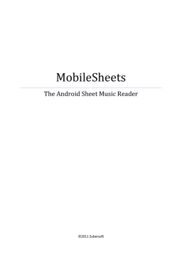 Zubersoft MobileSheets - User manual, User Guide