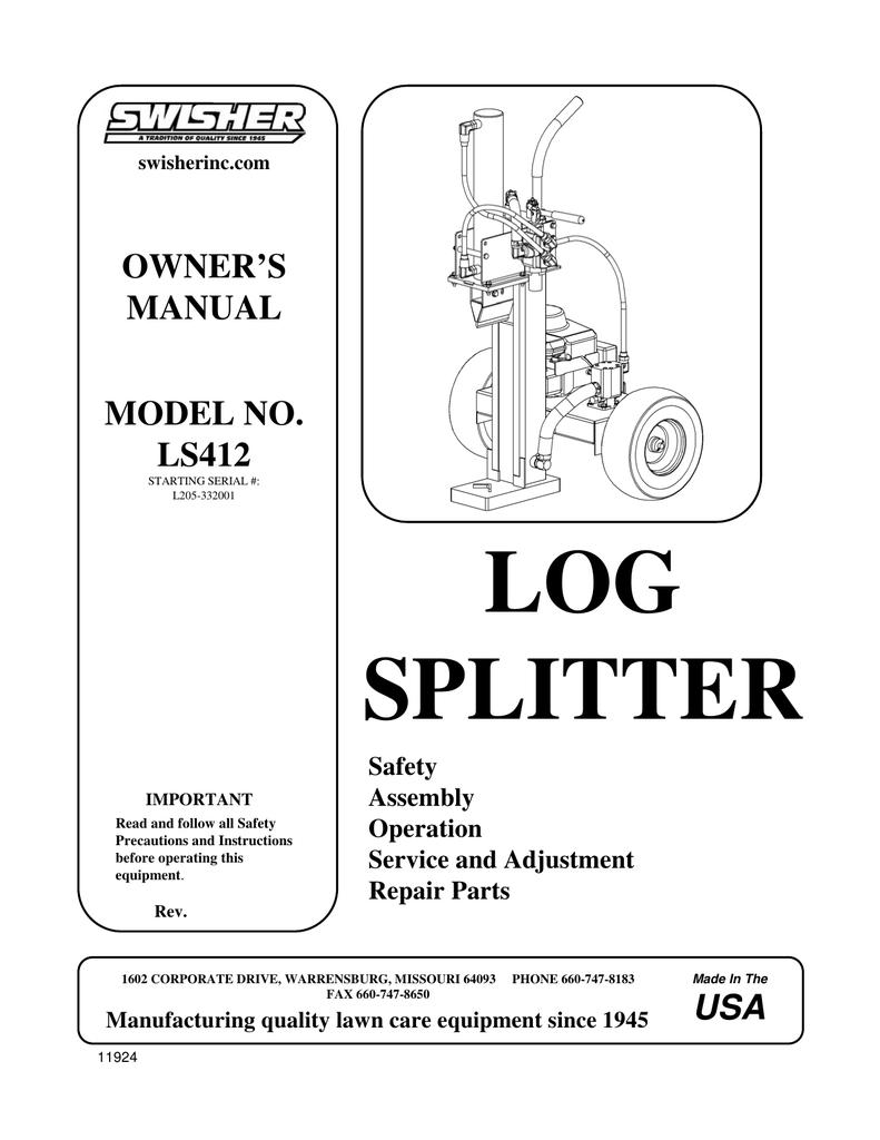 Swisher Log Splitter Parts Manual Reviewmotors.co