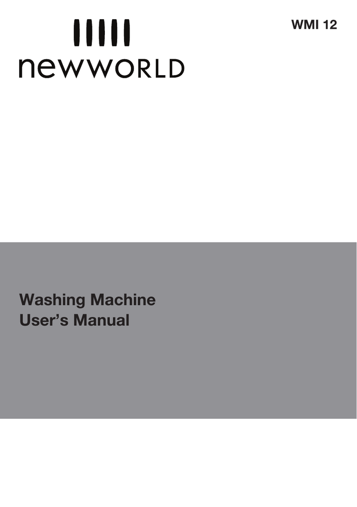 Washing Machine User`s Manual Manualzz