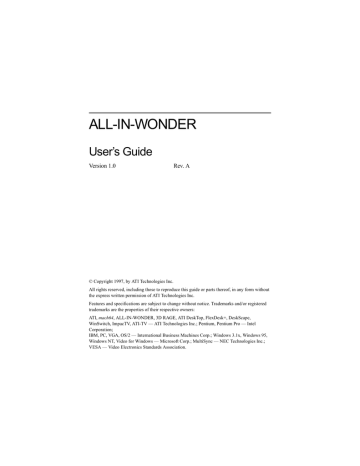 ALL-IN-WONDER | Manualzz