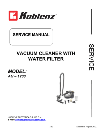 Filtro Principal para Aspiradoras Koblenz AG-1200