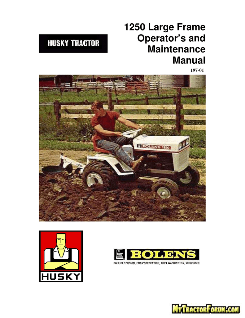 Bolens Husky 1250 Operator And Maintenance Manual Manualzz