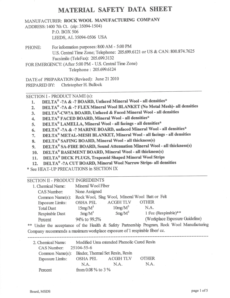 Material Safety Data Sheet Manualzz