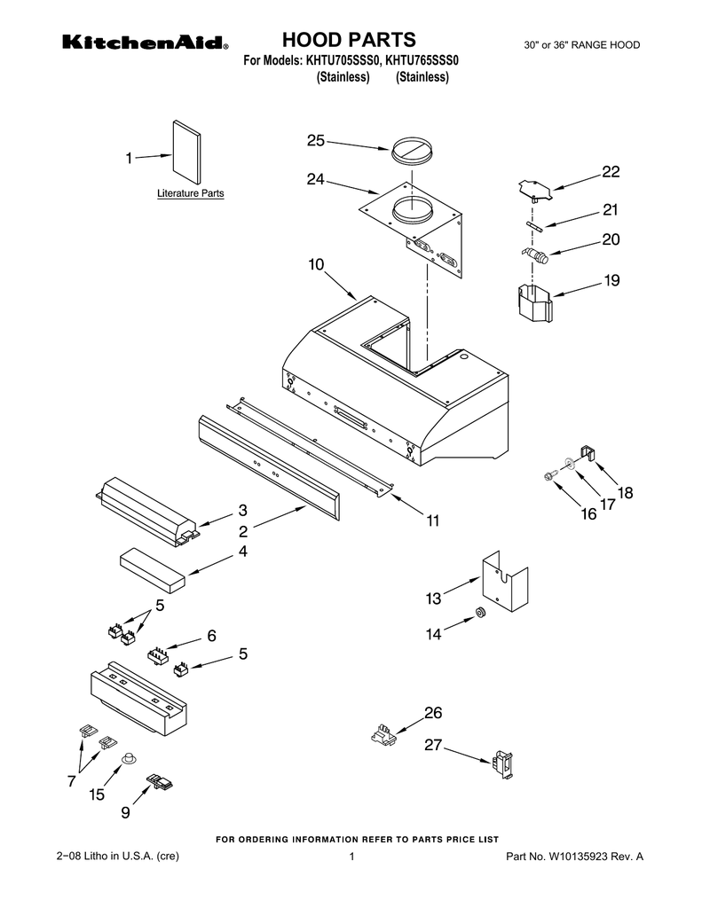 Kitchenaid Range Hood Parts | Wow Blog