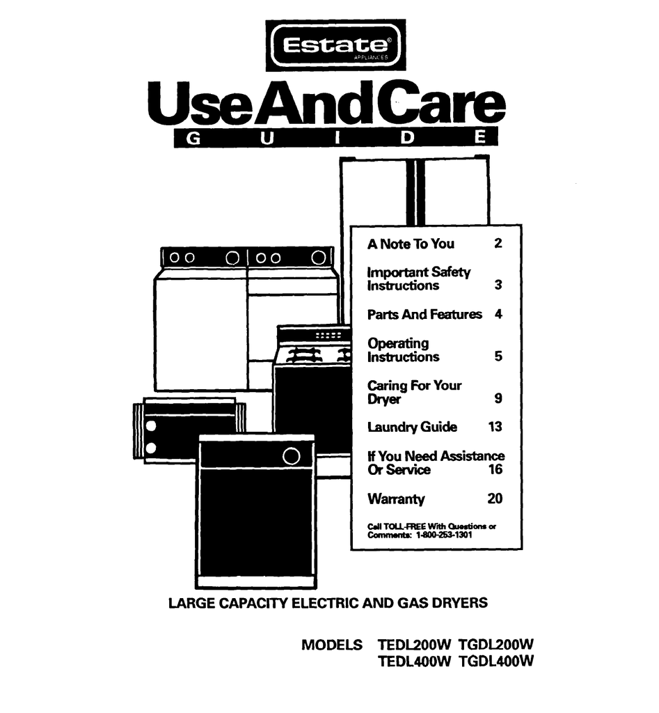 Estate Dryer Repair Manual Manualzz