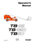 Snorkel TB 42, TB 420, TB 50 Operator's Manual