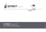 Spirit Fitness Treadmill XT285 Owner's Manual