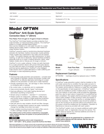 Watts Model Oftwh 