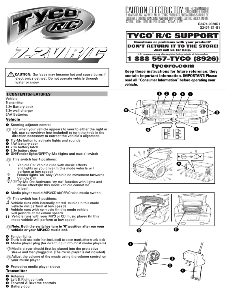 Mattel Tyco R C 1 6 Chrysler 300c 49 Mhz User Manual Manualzz