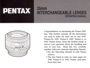 Page 1 35mm PENTAX ºchangeable lenses OPERATING MANUAL | Manualzz