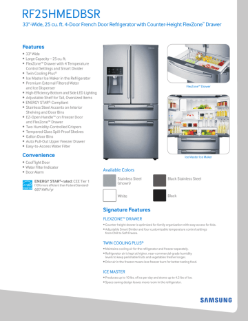 Samsung RF25AMEDBSR Refrigerator User manual | Manualzz