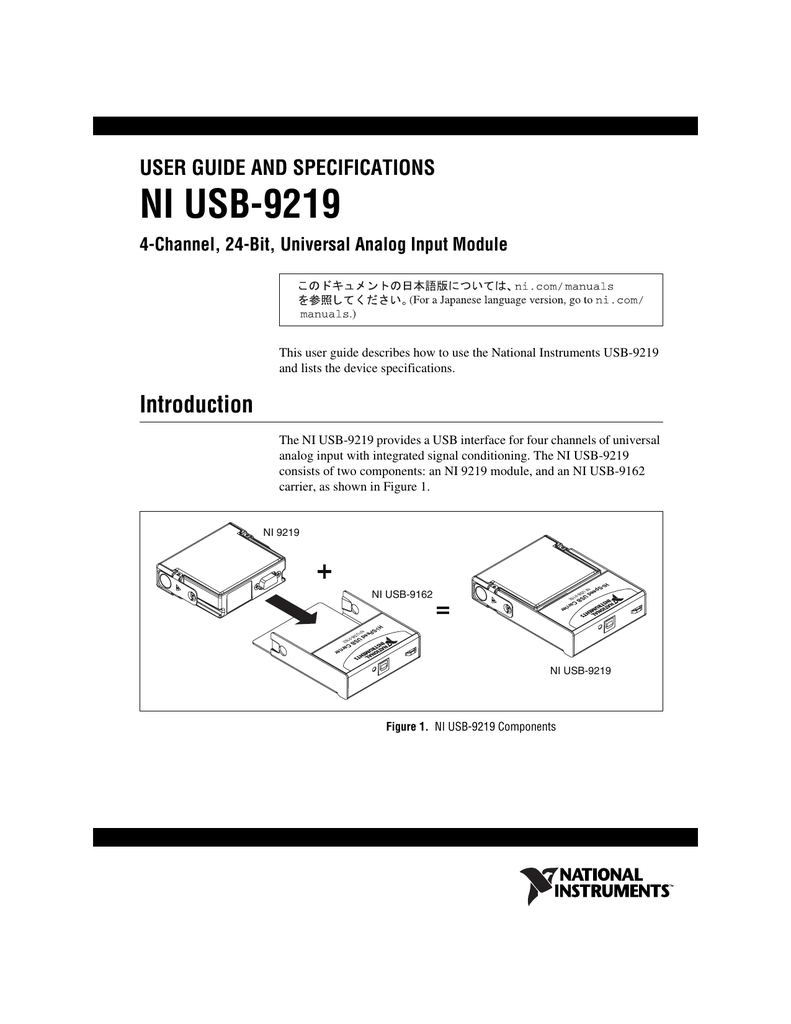 Ni 9219 Module NI USB-9219 User Guide and Specifications | Manualzz