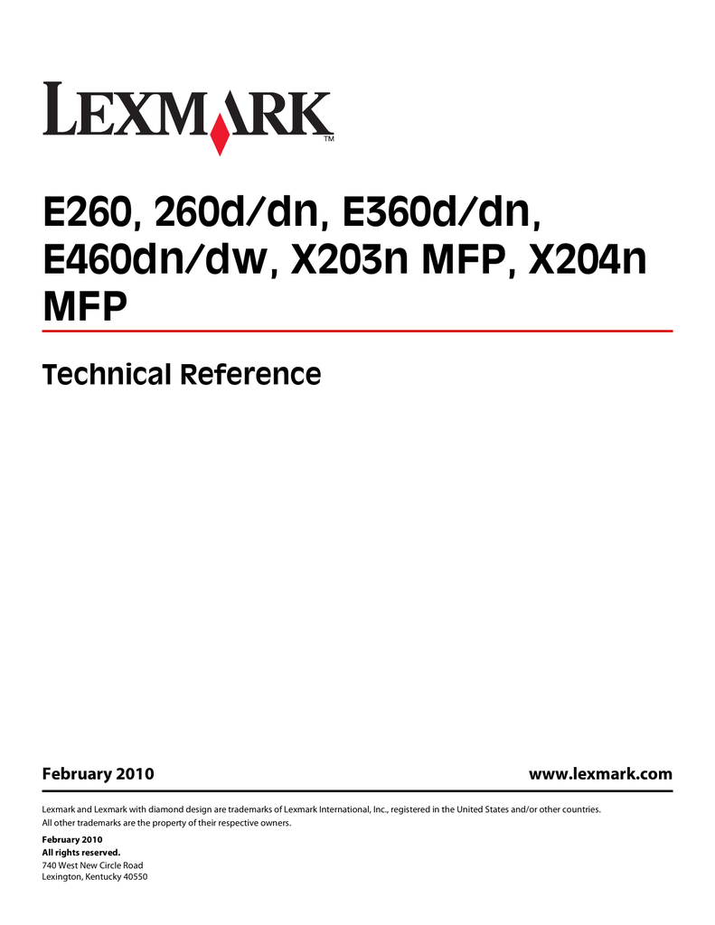 Lexmark E260d Series Reference Manualzz