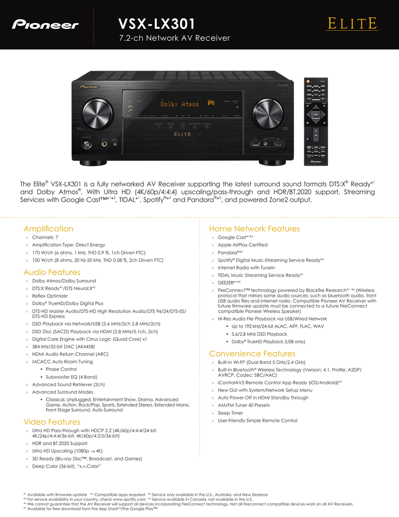 Vsx Lx301 Pioneer Electronics Usa Manualzz