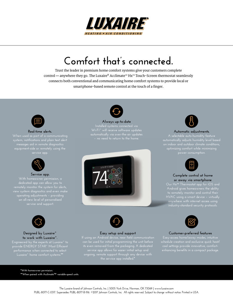 Luxaire Acclimate Hx Touch Manualzz Com