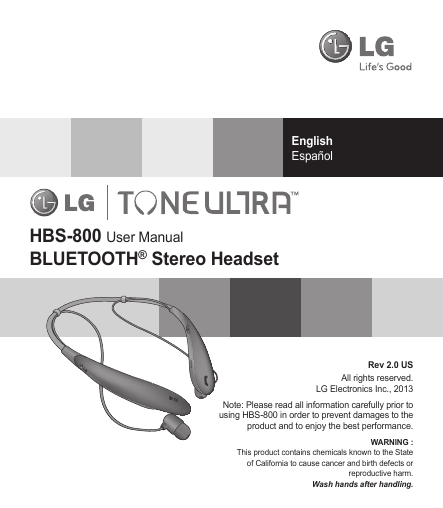 HBS-800 BLUETOOTH Stereo Headset | Manualzz