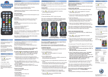 Multichoice JUMBO Universal Remote Control User Manual | Manualzz