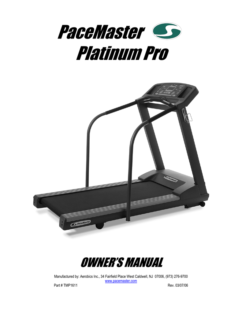 PaceMaster Platiumn Pro Gold Silver Bronze Treadmill Optical