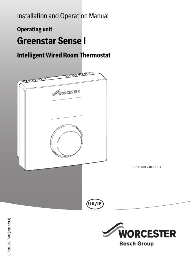 Worcester Greenstar Sense I (18.01.2016-onwards) manual | Manualzz