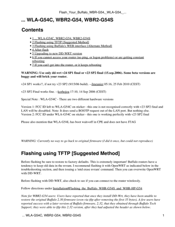 Wla G54c Wbr2 G54 Wbr2 G54s Contents Flashing Using Manualzz