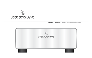 JEFF ROWLAND | 201 | Owner's manual | OWNER`S MANUAL MODEL 501 MONO AMPLIFIER | Manualzz
