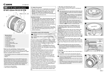 Canon Ef M 11 22mm F 4 5 6 Is Stm User Manual Manualzz