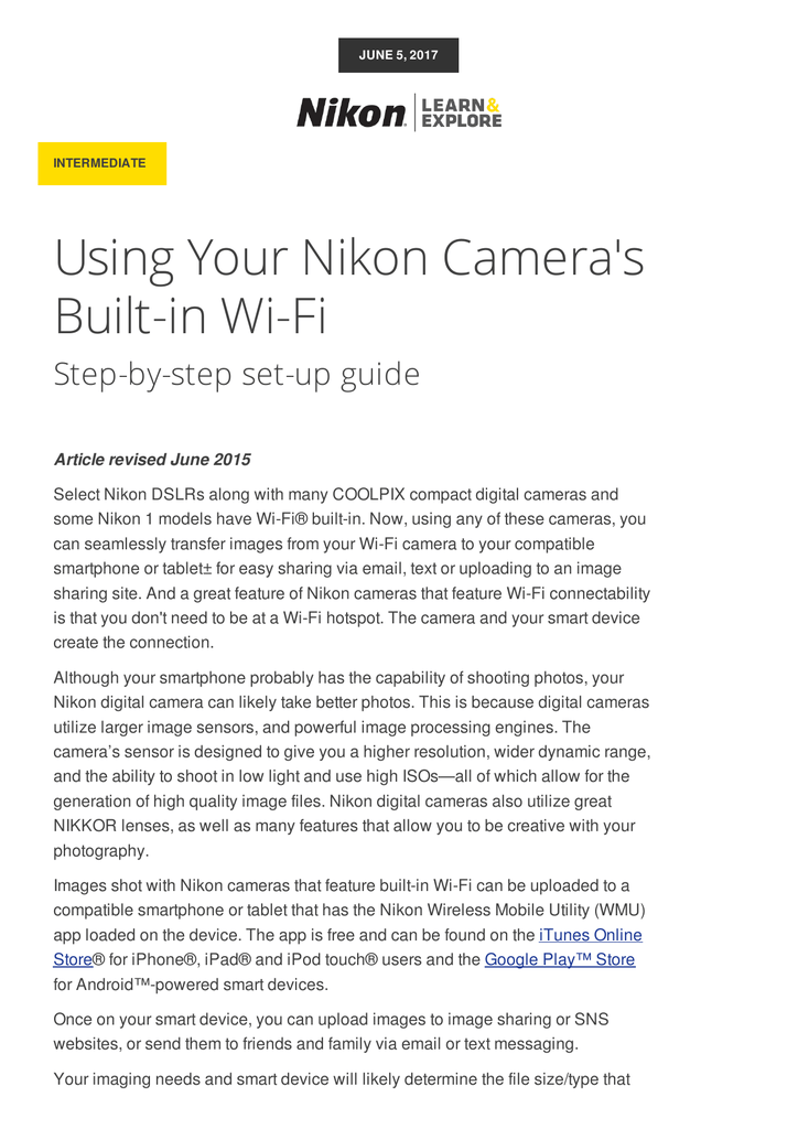 free download nikon wireless mobile utility