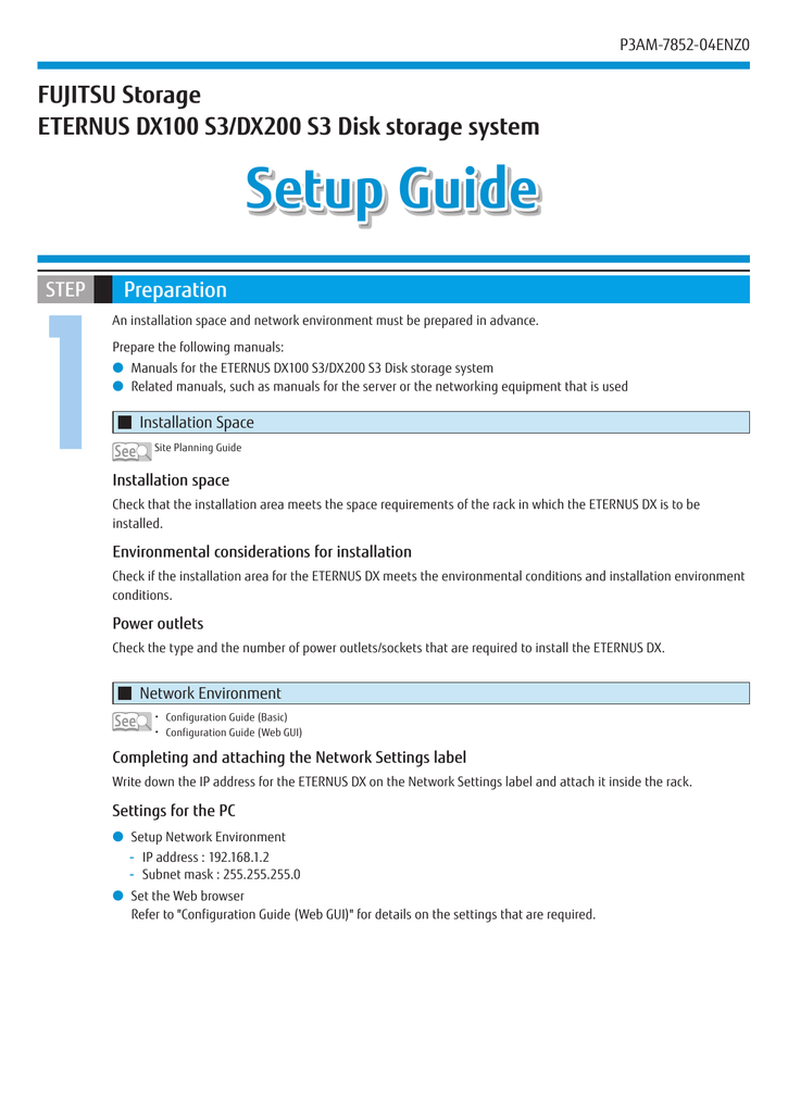 Fujitsu Eternus Dx100 S3 User Manual