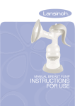 Lansinoh Manual Breast Pump User Manual