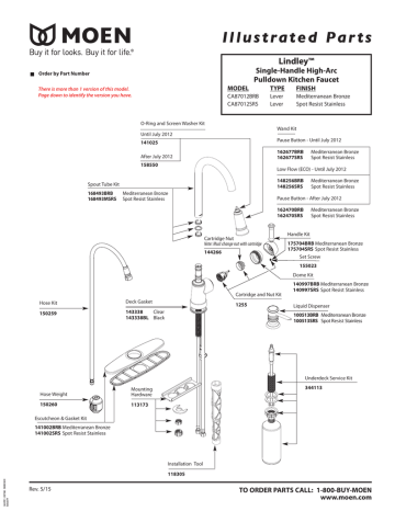 Moen CA87012BRB Lindley Mediterranean bronze one-handle high arc ...