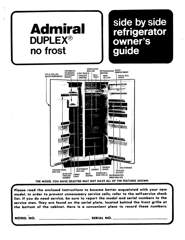 Admiral Refrigerator Repair Manual Manualzz