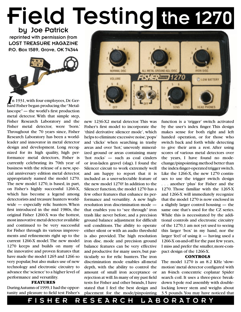 Fisher 1265x metal detector depth test caqwesurfer