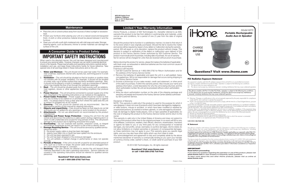 ihome im70