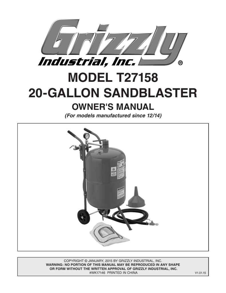 20-Gallon Portable Sandblaster at  - Grizzly Industrial