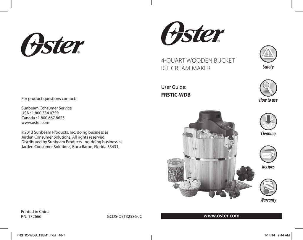 Oster wooden best sale ice cream maker