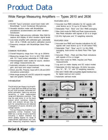 Operating & Service Manual w/Schematics Bruel & Kjaer 2609 Measuring Amp 