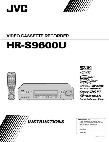 JVC HR-S9600U VCR User manual | Manualzz