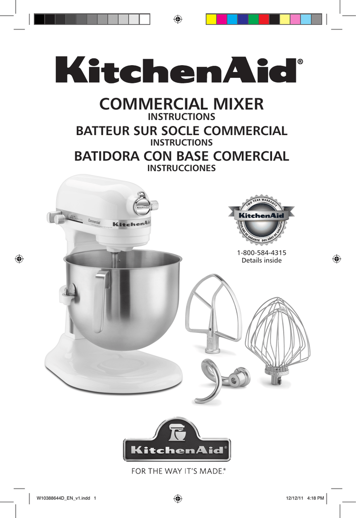 KitchenAid KSM7990 Owner Manual Manualzz