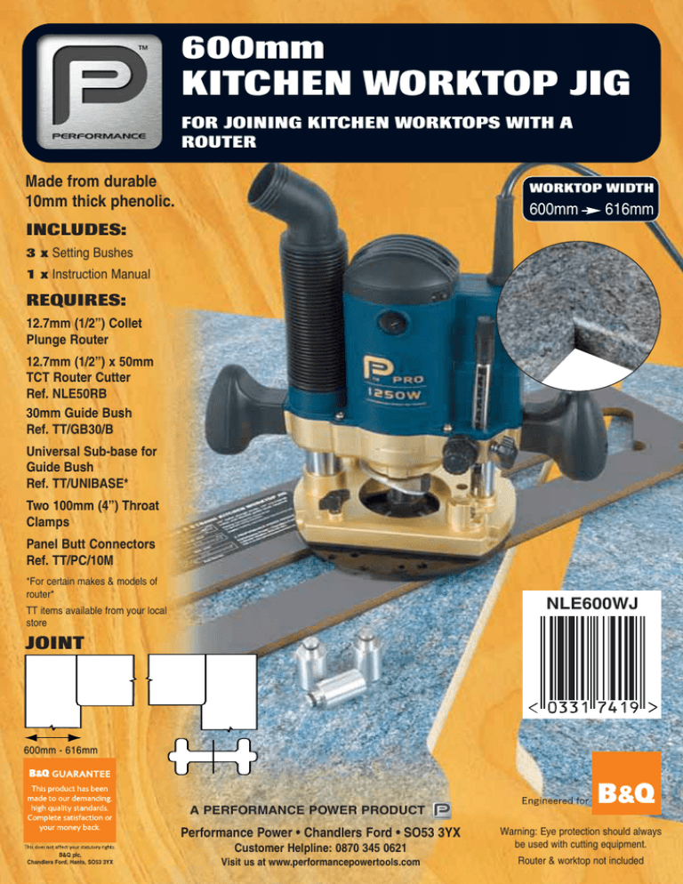 600mm KITCHEN WORKTOP JIG Manualzz