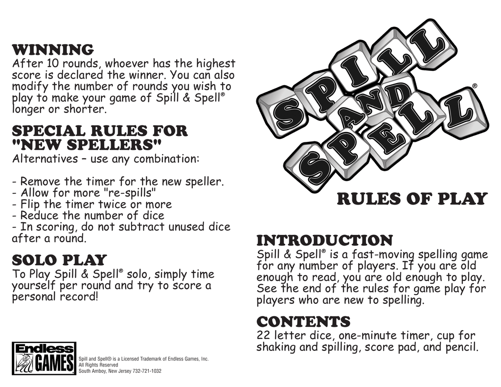 Rules Of Play Endless Games Manualzz