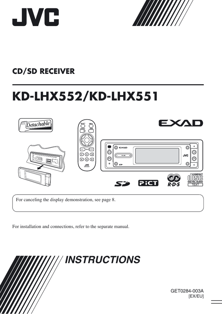 JVC KDLHX551 CD Player User manual Manualzz